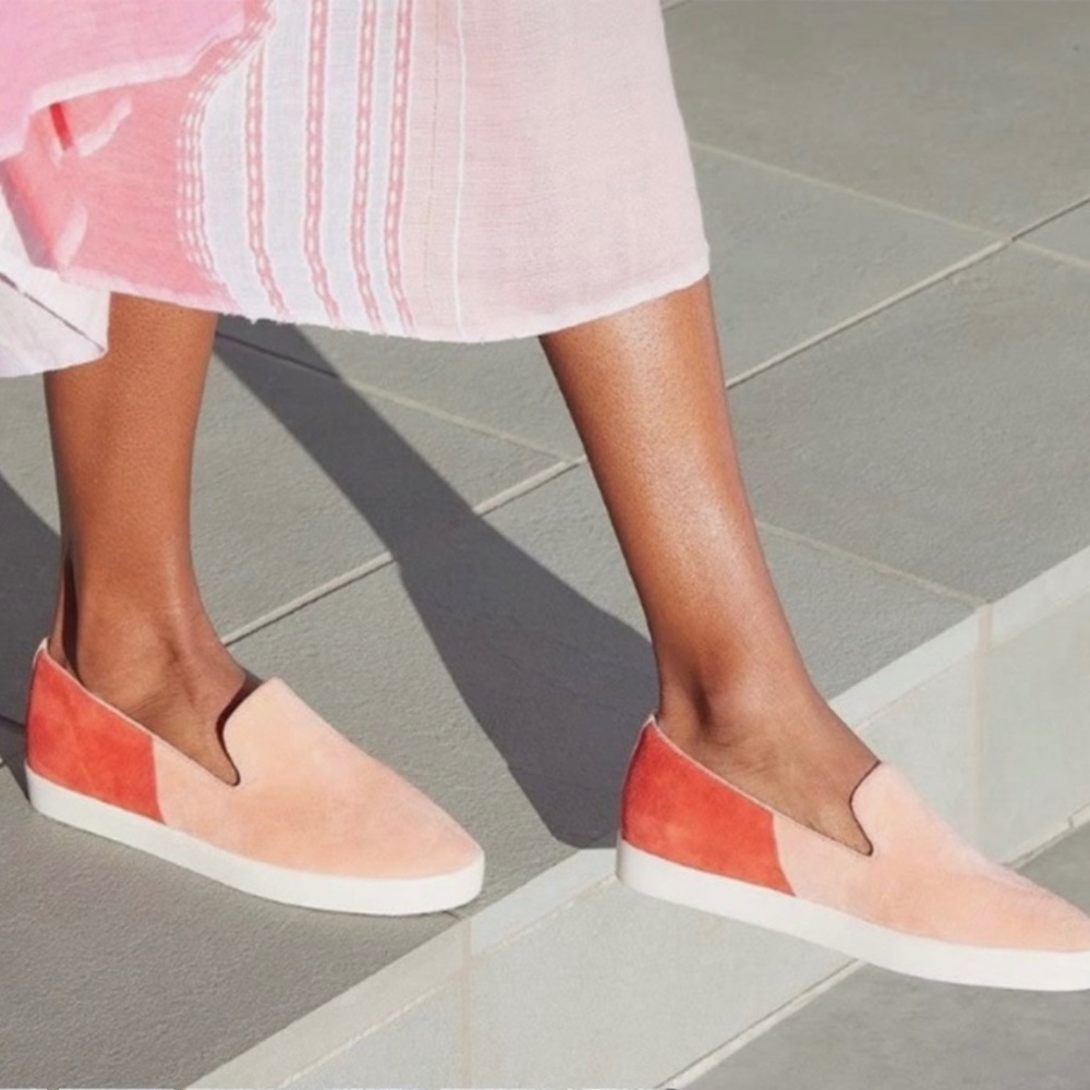 Birdies The Swift Suede Slip On Sneakers Women's Size 10 Two Tone Pink